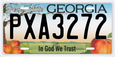 GA license plate PXA3272