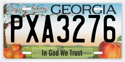 GA license plate PXA3276
