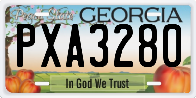 GA license plate PXA3280