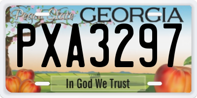 GA license plate PXA3297