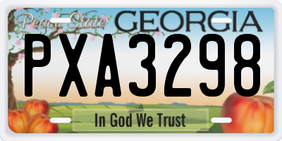 GA license plate PXA3298
