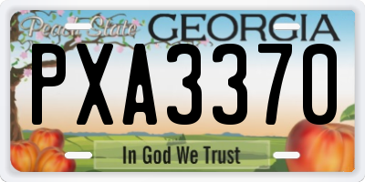 GA license plate PXA3370