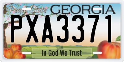 GA license plate PXA3371