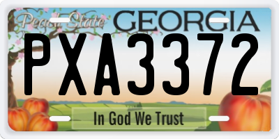 GA license plate PXA3372