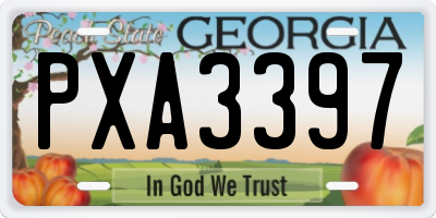 GA license plate PXA3397