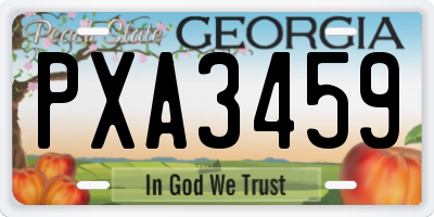 GA license plate PXA3459