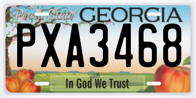 GA license plate PXA3468
