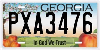 GA license plate PXA3476
