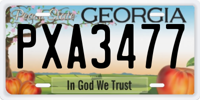 GA license plate PXA3477