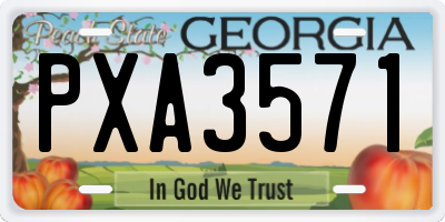 GA license plate PXA3571