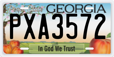 GA license plate PXA3572