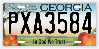 GA license plate PXA3584