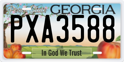 GA license plate PXA3588