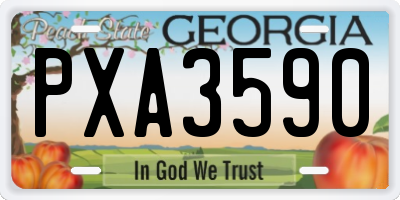 GA license plate PXA3590