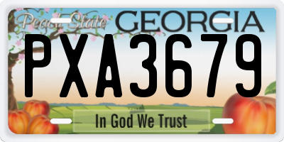 GA license plate PXA3679