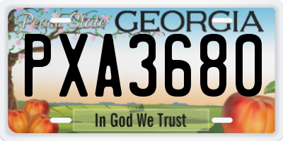 GA license plate PXA3680