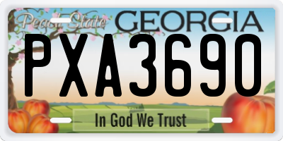 GA license plate PXA3690