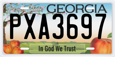 GA license plate PXA3697