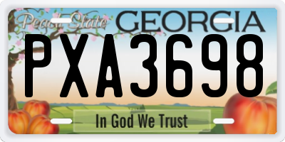 GA license plate PXA3698