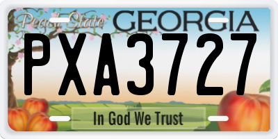 GA license plate PXA3727