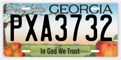 GA license plate PXA3732