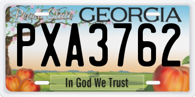 GA license plate PXA3762