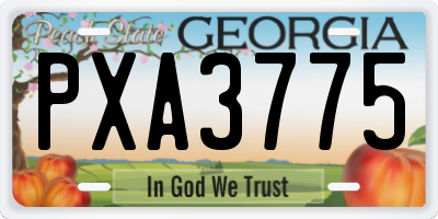 GA license plate PXA3775