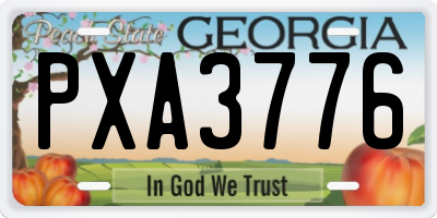 GA license plate PXA3776