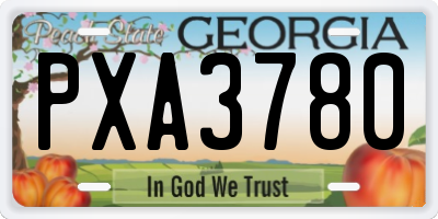 GA license plate PXA3780