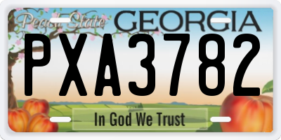 GA license plate PXA3782