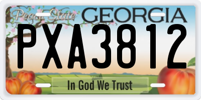 GA license plate PXA3812
