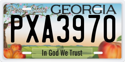 GA license plate PXA3970