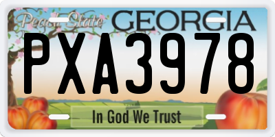 GA license plate PXA3978