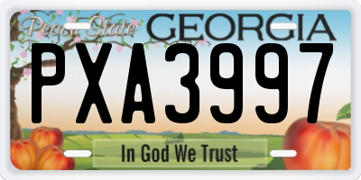 GA license plate PXA3997
