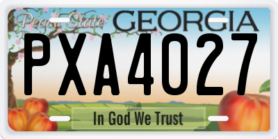 GA license plate PXA4027