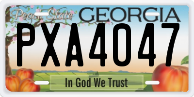 GA license plate PXA4047