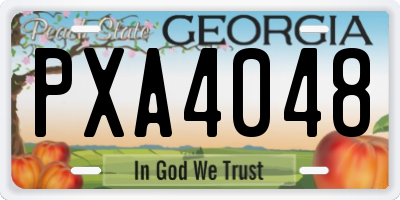 GA license plate PXA4048