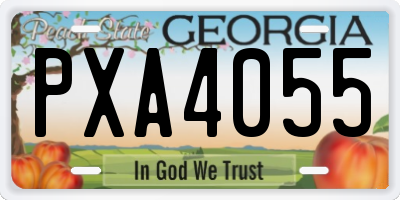 GA license plate PXA4055