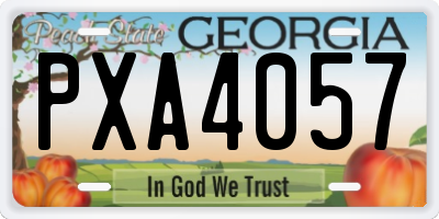 GA license plate PXA4057