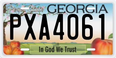 GA license plate PXA4061