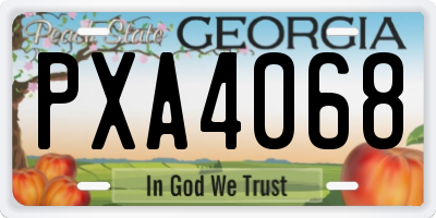 GA license plate PXA4068
