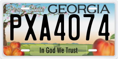 GA license plate PXA4074