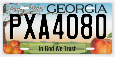 GA license plate PXA4080