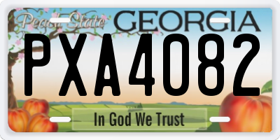 GA license plate PXA4082
