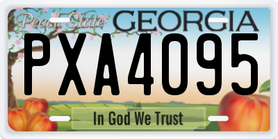GA license plate PXA4095
