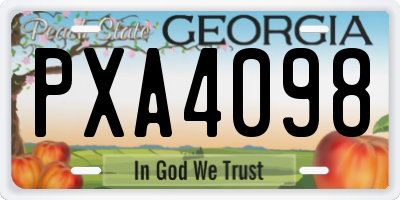 GA license plate PXA4098