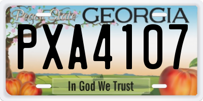 GA license plate PXA4107