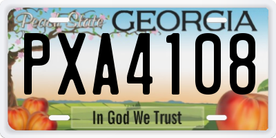 GA license plate PXA4108