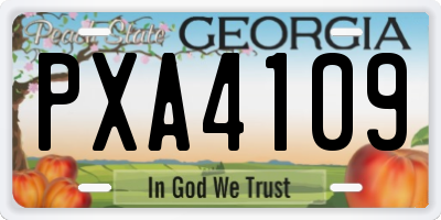 GA license plate PXA4109