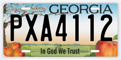 GA license plate PXA4112